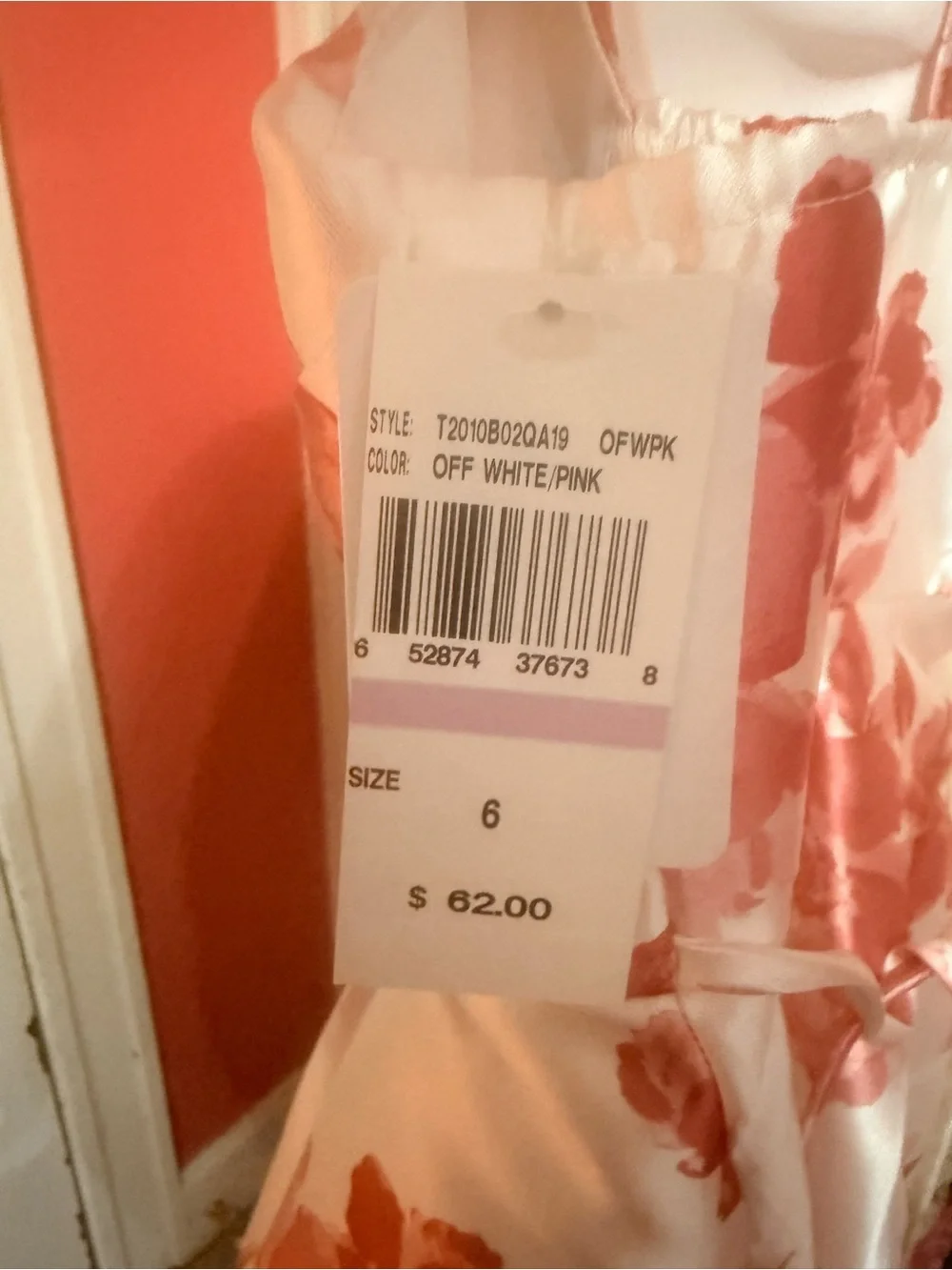Pink Floral Satin Party Dress